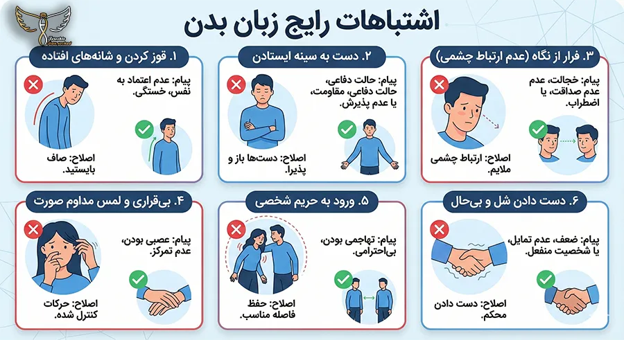 اشتباهات زبان بدن