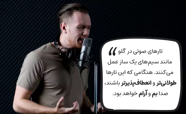 تمرین کشش طولی تارهای صوتی برای کاهش فرکانس پایه