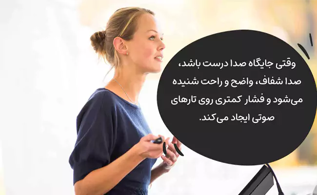 جایگاه صدا یعنی جایی که خواننده حس می‌کند ارتعاش صدا متمرکز شده است.