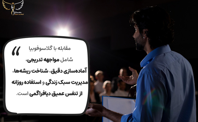 تغییر سبک زندگی و تنفس عمیق از راه های مقابلع با گلاسوفوبیا.